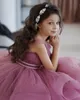 Dusty Pink Flower Girl Dresses Sash Bow Knee Length Little Girls Wedding Dress Communion Dresses Birthday Photoshoot Gowns