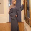 Vêtements ethniques Abaya Robe de grande taille à manches longues grande taille à lacets robes musulmanes