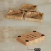 Fait à la main en bois naturel bambou porte-savon porte-plateau stockage porte-savon plaque boîte conteneur salle de bain porte-savon boîte de rangement