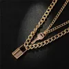 Chokers stainless steel chains punk padlock necklaces for women rock hiphop key lock necklace men chic gifts GC991