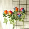 Dekoracyjne kwiaty wieńce DIY Sztuczne Kwiat Głowy Kolorowa Rose Home Decor Akcesoria Kreatywny Tkanina ślubna Kwiat, 6 sztuk