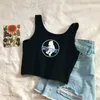 Tanques femininos Camis algodão com nervuras bordadas com tanques de bordado doce Sweet Fashion Crop Courped Summer Summer Summer 2022 Crop Tops Clothingwomen's