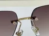 Designer Sunglasses For Men Rimless Square Leopard Brand Frameless Vintage Retro Sunglass Eyewear Diamond Cut Lens Hexagonal High Quality Luxury Hot Shades 01200