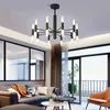 Hangende lampen Europese stangbuispijp G4 LED Kroonluchters goud/zwart hangende lamp Droplight voor woonkamer kunst deco kroonluchter