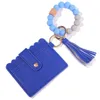 Bracelet en cuir PU portefeuille porte-clés fête faveur glands bracelet porte-carte sac en silicone perlé bracelet sac à main femmes bijoux GCC108