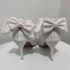 Robe chaussures sandales élégantes slik bow pompes femmes 2022 nouveaux slips sur orteil talons hauts femme mince fête de mariage 220416