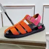 Color Blocking Bohemian Sandals Covered toe Buckle Strap Flat Platform Sandals Summer Casual Shoes Women Sandal