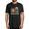 100% Cotton 1982 40 Years of Being Awesome 40th Birthday Gifts Men's Novelty T-Shirt Women Casual Streetwear Harajuku Tee Top 220411