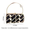 Wieczorowe Torby Vrouwen Strass Parel Luxe Projektant Handtas Hollow Out Wieczór Torba Sprzęgła Party Diner Kleine Chain Chain Torba X560H 220325