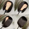 Perucas de renda 13x4 Cabelos humanos da frente de Bob Wig curtos para mulheres, frontal reto pré -arrancado com bebê