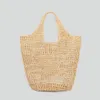 Summer Beach Travel Bags Raffia Straw Wicker Totes Bag Women Luxury Designer Fashion Paris Woven Shopping Bag Hollow Out Handbag 2301