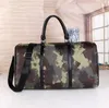 Hot Sell Designer 50CM Large Capacity General Purpose Travel Bags Womens Mens Leather Canvas Carry Luggage Shoulder Straps Rotten Letters V Duffel Bag Messenger 096