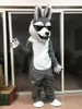 Gray Fur Plush Husky Dog Mascot Costume Suits Party Game Dress Outfits Advertising Carnival Fancy Outfit