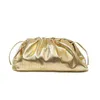 2022 Luxury Designer Handbag Brands Day Clutch Dumpling Bag Gold Cloud Clip Purse Women Pleated Pouch Tote 220516