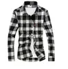 Men's Casual Shirts Autumn Winter Men's Plaid Patchwork Long-sleeved Shirt Fashion Slim Business Camisa Masculina High Quality Cotton Sh