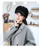 Chapeau de fourrure de mouton véritable pour femmes cache-oreilles chauds casquette à visière bleu noir marron