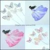 Other Event Party Supplies Festive Home Garden Baking Cake Decorate Purple Beauty Butterfly Shaped Gilding Plug In Unit Evening Wedding De