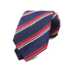 Linbaiway 8cm polyester randiga slipsar för män kostymer halsband kvinnor jacquard slips goom bröllop formell klänning slips gravatas