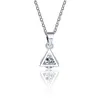 Pendentif Colliers IMaySon 3D Mode Triangle Mond Cristal Collier Pour Femmes Fille Simple Chaîne Alliage Élégance Drop Gem Party Bijoux