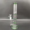 10 Zoll grün drei Schichten Glas Wasserpfeife Bongs Filter Shisha Becher Bong 14 mm Schüssel