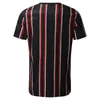 Men's T-Shirts Male Multicolor Stripe Round Neck Short Sleeve Blouse Tops T Shirt Shirts For Men SummerMen's