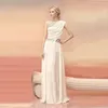 Abiti da sera lunghi 2022 Sposa Principessa Banchetto Pizzo Chiffon Abito da ballo Dea greca Elegante Backless Plus Size Abito formale Abiti da spettacolo