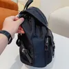 Unisex Nylon Backpack Leather Shoulder Bag Large Capacity Outdoor Sports Bags Plain Letter Trvaling Backpacks Letter Zipper Interior Compartment