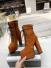 البكر من Catwalk Lace Up Boots Super مريحة من الجلد عالي الجودة 35-42