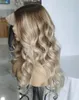 Deep Part Lace Front Wigs Balayage ombre Highlight Ash Blonde Super Natural Hair Line Celebrity Style