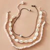 Zestaw naszyjnika do kobiet dla kobiet Pearl Choker Seashell Beas Beasho Beach Boho Regulowana biżuteria