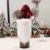 Forniture per feste di Natale Simpatici cappelli di Natale Cappello di alce Vecchio senza volto Copri bottiglia di vino Regali di Natale Decorazioni per la casa da tavolo 6 2 mg D3