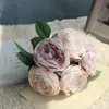 Dekoratif Çiçek Çelenkleri İpek Şakayık Buketi Ev Düğün Dekorasyon Aksesuarları Sahte Çiçek Büyük Güller Yapay Buketdecoratif