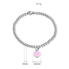 10MM Heart Bracelet Women Stainless Steel 4mm Beaded Strands Bracelets Chain on Hand Gifts for Girlfriend Accessories Pink Red Green Blue Wholesale