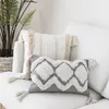 30x50cm cojines decorativos para sofa Morocco geometric black and white tufted tassel pillowcase christmas decorations for home T200108