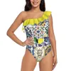 Maillots de bain pour femmes Résumé Molica Maillot de bain une pièce Femmes Volants Maillots de bain Fille Plage Molique Italie Carreaux Siciliawomen's