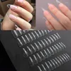 False Nails 120pcs/box Instant Soft Gel Nail Tips Sculpted Coffin Stiletto Full Cover Press On Soak Off Salon Custom Prud22