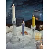 Kerzenhalter Frankreich Eleganz transparenter Glashalter Romantische Kerzenlicht Abendessen Candlestick Tisch Einstellung Hochzeitsdekoration Home