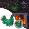 Dekoratif Çiçek Çelenkleri Noel Çelenk Evi Dekorasyon Horoz Tavuk Askılar 20 İnç Gişe Ağaç Çelenk
