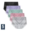 5PCS High Waist Women's Panties Breathable Cotton Sexy Lace Underpants Comfort Plus Size Underwear Seamless Female Lingerie XXL 220426