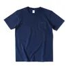 T-shirts pour hommes 265g épais coton rétro lourd sans soudure col rond poche à manches courtes t-shirts hommes hauts t-shirt respirant peau-friendlymen