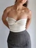 Top a corto di corsetto a tubo Y2K a maglia Summer Camis Summer senza spalline senza spalla spalla Schermo Vintage Vintage Yuqung 220318