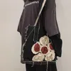 Tide Brand Denim Bag Niche Design Hong Kong Style Flower Bag 2021 جديدًا