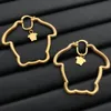 أقراط جديدة للنساء الرجعية ذات الدخات الذهبية المصممة للسيدات مجوهرات عارضة أجرات الأذن الكلاسيكية إكسسوارات الصيف D2211027F