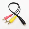 3.5MM Femelle Jack vers 3 RCA Mâle Audio Vidéo AV Cordon Adaptateur Câble 25CM/2PCS