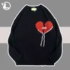 Coeur Band-AidKnitted Pull Hommes Streetwear Vintage Gland Laine Pull Pull Harajuku Mode Casual Épais Coton Chandails T220730