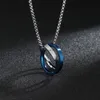 Couple Stainless Steel Necklace Pendant Double Rings Necklaces for women men gift Fashion Fine Jewelry
