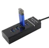 Adaptador de concentrador de datos USB 3.0/2.0 de 4 puertos Divisor USB delgado Compatible con Windows 7/Vista/XP Sin necesidad de controlador