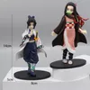 Anime 15CM Demon Slayer Actionfigurer Kamado Tanjirou Agatsuma Zenitsu Nezuko Warrior PVC-modellleksaker