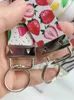 Faux Leather KeyChain Wrist Key FOB Mall Lanyard Söt Strawberry Wristlet Keychain Gift for Women