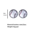 Glass Stud Earrings Creative Baseball Football Basketball Ball Earrings Fashion Jewelry Accessories